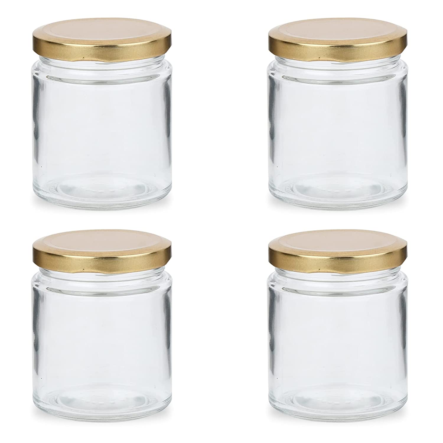 Glass jar with Golden lid Glass jar with Golden lid